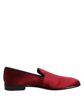 Dolce & Gabbana Red Velvet Slip On Loafers Formal Shoes - EU45/US12 - Flats