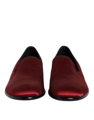 Dolce & Gabbana Red Velvet Slip On Loafers Formal Shoes - EU45/US12 - Flats