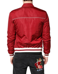 Dolce & Gabbana Red White Nylon Full Zip Men Bomber Jacket - IT44 | XS - Bomber Jackets