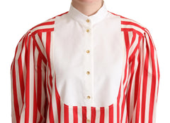 Dolce & Gabbana Red White Striped Long Sleeves Formal Shirt - IT40|S - Shirts
