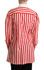 Dolce & Gabbana Red White Striped Long Sleeves Formal Shirt - IT40|S - Shirts