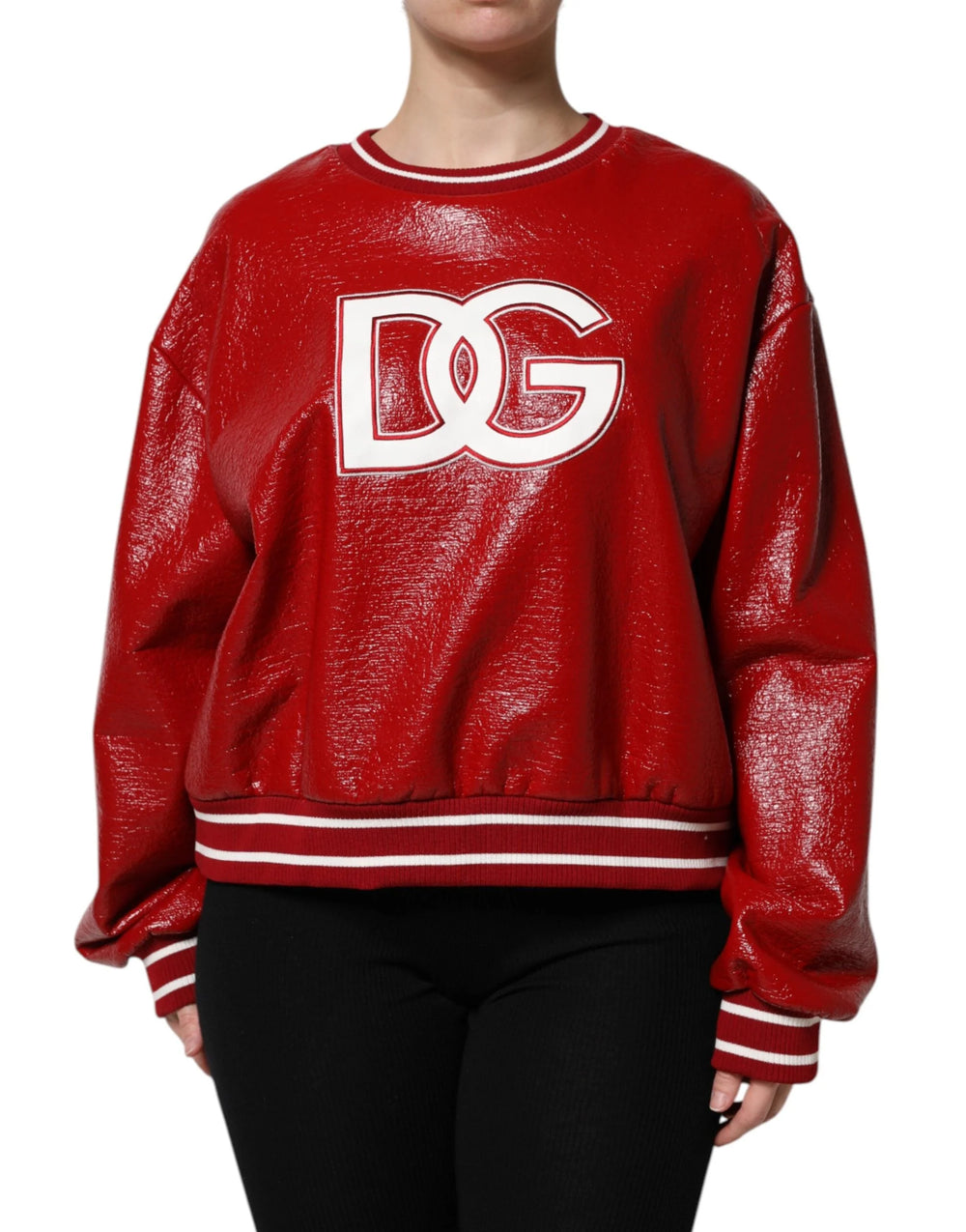 Dolce & Gabbana Red Wool DGLogo Embroidery Pullover Sweater - IT46|XL - Sweaters
