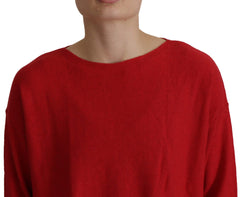 Dolce & Gabbana Red Wool Knit Round Neck Pullover Sweater - Sweaters