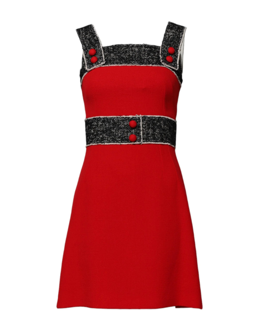Dolce & Gabbana Red Wool Sleeveless A-line Flared Mini Dress - IT38 | XS - Dresses