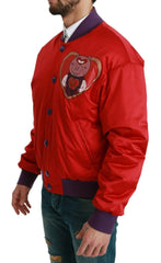 Dolce & Gabbana Red YEAR OF THE PIG Bomber Jacket - Bomber Jackets