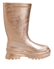 Dolce & Gabbana Rose Gold Rubber Pull On Rain Boots Shoes - EU41/US10.5 - Boots