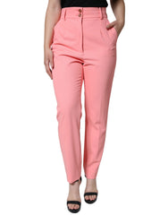 Dolce & Gabbana Rose Pink Polyester High Waist Tapered Pants - IT44 | L - Trousers
