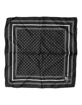 Dolce & Gabbana Scarf Black Poka Dot Men Square Handkerchief