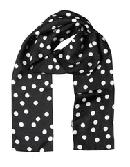 Dolce & Gabbana Scarf Black Polka Dot Silk Neck Wrap Foulard