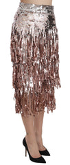 Dolce & Gabbana Sequin Embellished Fringe Midi Pencil Skirt - Skirts