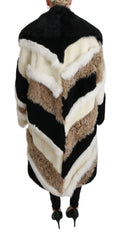 Dolce & Gabbana Sheep Fur Shearling Cape Jacket Coat - IT40 | M - Overcoats