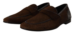 Dolce & Gabbana Shoes Dress Loafers Brown Leather Slip Shoes - EU39/US6