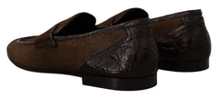 Dolce & Gabbana Shoes Dress Loafers Brown Leather Slip Shoes - EU39/US6