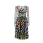 Dolce & Gabbana Silk Maiolica Dress - 38 - Dresses