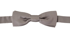 Dolce & Gabbana Silver 100% Silk Slim Adjustable Neck Papillon Tie - Neckties