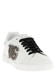Dolce & Gabbana Silver Calfskin Low Top Sneakers - EU39/US9