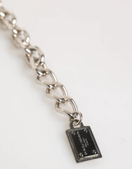 Dolce & Gabbana Silver Chain Brass Beaded Lobster Clasp Logo Men Bracelet - Bracelets