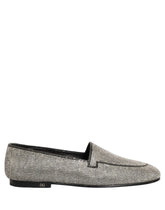 Dolce & Gabbana Silver Crystal Embellished Men Loafers Shoes - EU43/US10