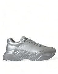 Dolce & Gabbana Silver DAYMASTER Leather Men Casual Sneakers Shoes - EU40/US7 - Sneakers