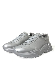 Dolce & Gabbana Silver DAYMASTER Leather Men Casual Sneakers Shoes - EU40/US7 - Sneakers