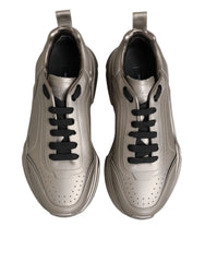 Dolce & Gabbana Silver DAYMASTER Leather Men Sneakers Shoes - Sneakers