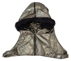 Dolce & Gabbana Silver Fur Whole Head Wrap Men Capello Nylon Hat - 58cm|L