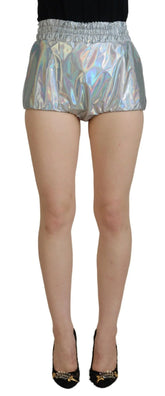 Dolce & Gabbana Silver Holographic High Waist Hot Pants Shorts - IT40|S - Short Trousers
