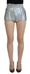 Dolce & Gabbana Silver Holographic High Waist Hot Pants Shorts - IT40|S - Short Trousers