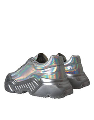 Dolce & Gabbana Silver Iridescent DAYMASTER Leather Sneakers Shoes - EU39/US8.5 - Sneakers