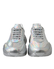Dolce & Gabbana Silver Iridescent DAYMASTER Leather Sneakers Shoes - EU39/US8.5 - Sneakers