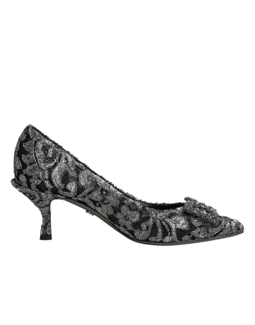 Dolce & Gabbana Silver Lace DG Amore Heels Pumps Shoes - EU35.5/US5