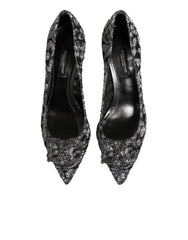 Dolce & Gabbana Silver Lace DG Amore Heels Pumps Shoes - EU35.5/US5