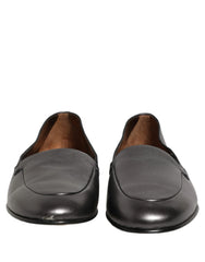 Dolce & Gabbana Silver Leather DG Logo Slip On Loafers Shoes - EU43/US10