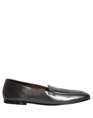 Dolce & Gabbana Silver Leather DG Logo Slip On Loafers Shoes - EU43/US10