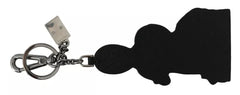 Dolce & Gabbana Silver Leather Dominico Stefano #DGFAMILY Logo Badge Keychain - Keychains