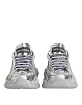 Dolce & Gabbana Silver Leather Super Queen Sneakers Shoes - EU35/US4.5