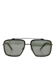 Dolce & Gabbana Silver Metal Frame Polarized Navigator Sunglasses - Sunglasses