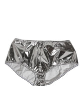 Dolce & Gabbana Silver Metallic High Waist Bikini Bottom Women Underwear - IT3 | M - Bikinis