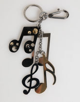 Dolce & Gabbana Silver Musical Note Key Holder Keychain Bag Charm Keyring - Keychains