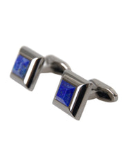 Dolce & Gabbana Silver Plated Brass Pin Crystal Cufflinks - Cufflinks
