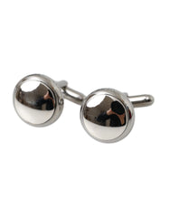 Dolce & Gabbana Silver Plated Brass Round Pin Men Cufflinks - Cufflinks