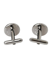 Dolce & Gabbana Silver Plated Brass Round Pin Men Cufflinks - Cufflinks
