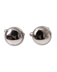 Dolce & Gabbana Silver Plated Brass Round Pin Men Cufflinks - Cufflinks