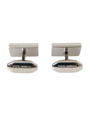 Dolce & Gabbana Silver Plated Metal Brass DG Logo Pin Cufflinks - Cufflinks