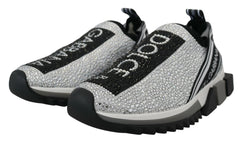 Dolce & Gabbana Silver Rhinestones Sorrento Sneakers Shoes - Sneakers