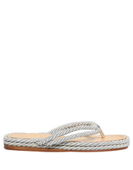 Sandalias tipo chancla Dolce & Gabbana plateadas de cuerda – EU44/US11