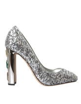 Dolce & Gabbana Silver Sequin Embellished Heels Pumps Shoes - Heels