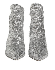 Dolce & Gabbana Botas Curtas com Lantejoulas Prateadas - Botas