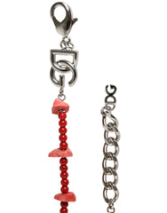Dolce & Gabbana Silver Tone Brass Beaded Resin DG Logo Chain Bracelet - Bracelets