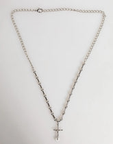 Dolce & Gabbana Silver Tone Brass Chain Religious Cross Pendant Necklace - Necklaces